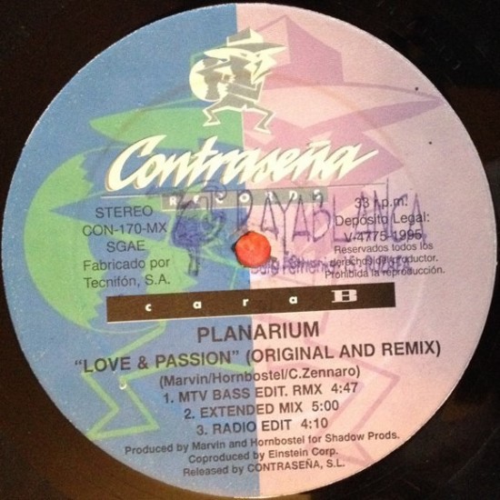 Planarium ‎"Love & Passion (Original And Remix)" (12")