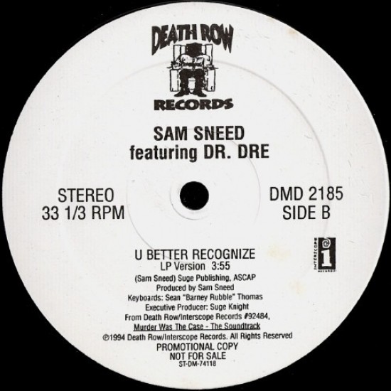 Dr. Dre & Ice Cube / Sam Sneed ‎"Natural Born Killaz / U Better Recognize" (12" - Promo)