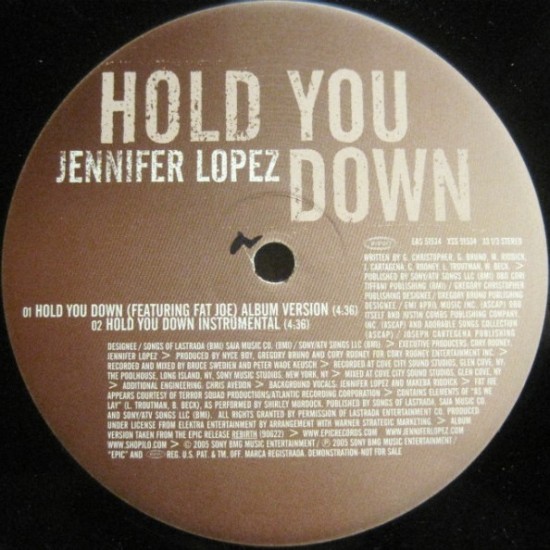 Jennifer Lopez ‎"Hold You Down" (12" - Promo)