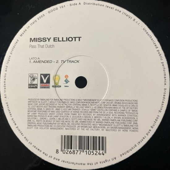 Missy Elliott ‎"Pass That Dutch" (12")