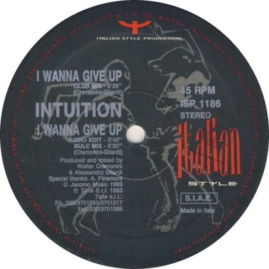Intuition "I Wanna Give Up" (12")