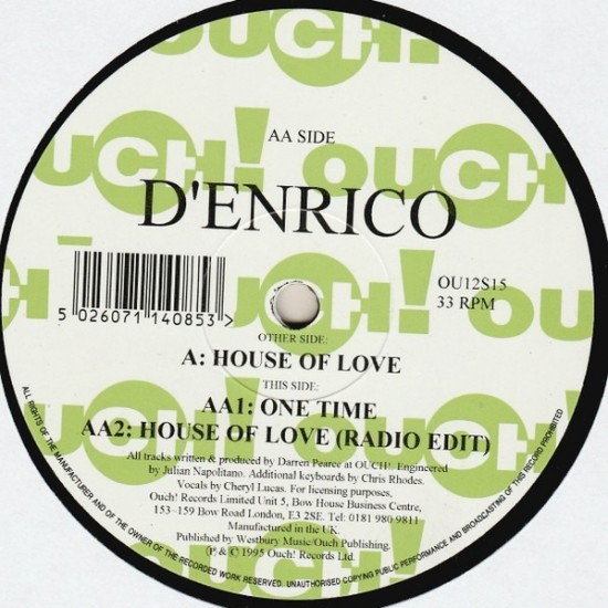 D'Enrico ‎"House Of Love" (12")