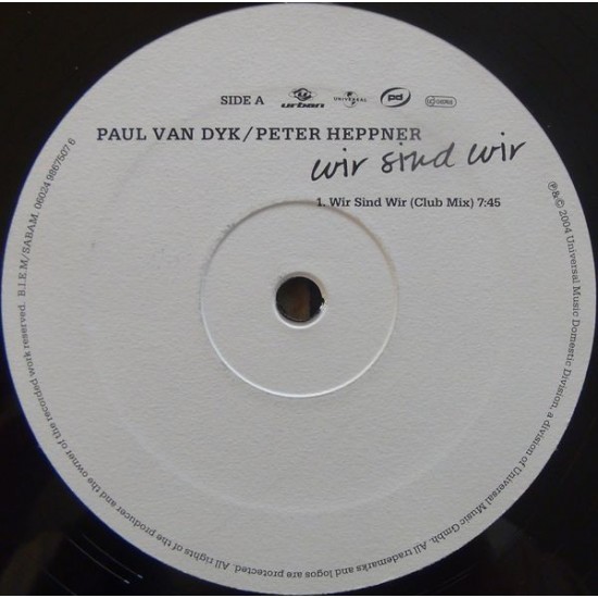 Paul van Dyk / Peter Heppner - Wir Sind Wir (12") Paul van Dyk / Peter Heppner - Wir Sind Wir (12")