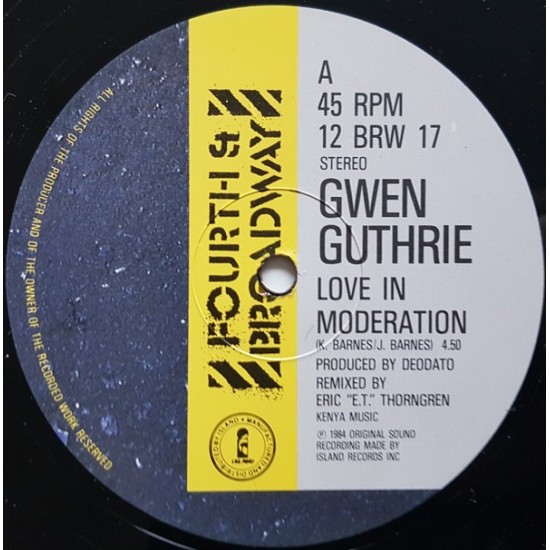 Gwen Guthrie ‎- Love In Moderation (12") 
