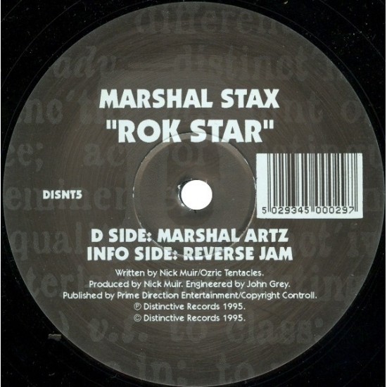 Marshal Stax - Rok Star (12") Marshal Stax - Rok Star (12")