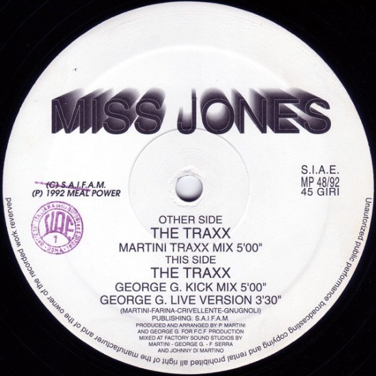 Miss Jones - The Traxx (12") Miss Jones - The Traxx (12")