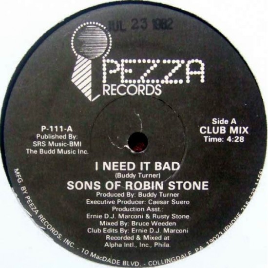 Sons Of Robin Stone - I Need It Bad (12") Sons Of Robin Stone - I Need It Bad (12")