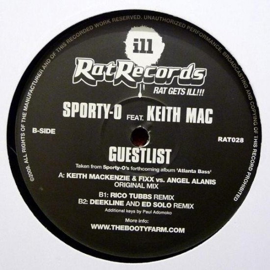 Sporty-O Feat. Keith Mac - Guestlist (12") 