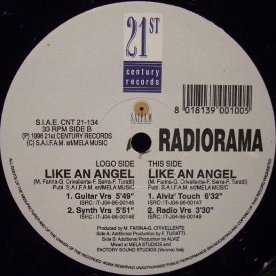 Radiorama - Like An Angel (12")