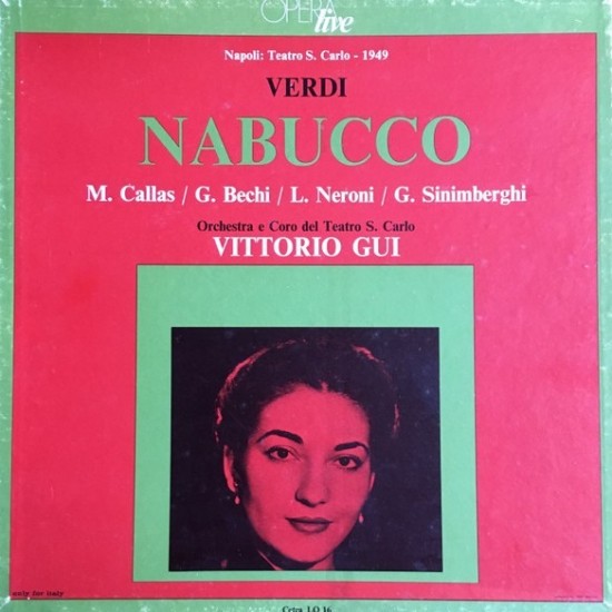 Verdi - M. Callas, G. Bechi, L. Neroni, G. Sinimberghi, Vittorio Gui - Nabucco (3xLP - Box)