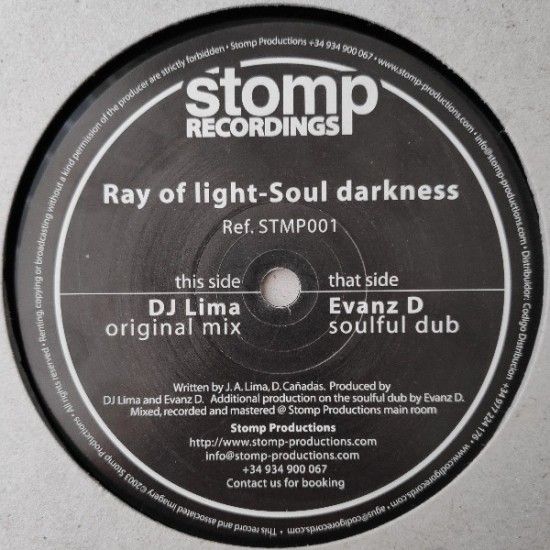 DJ Lima & Evanz D - Ray Of Light - Soul Darkness (12")