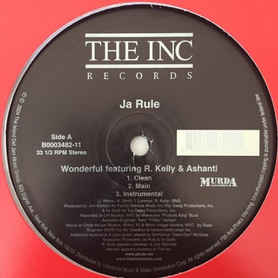 Ja Rule Feat. R. Kelly & Ashanti - Wonderful (12") 