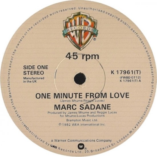 Marc Sadane - One Minute From Love (12") 