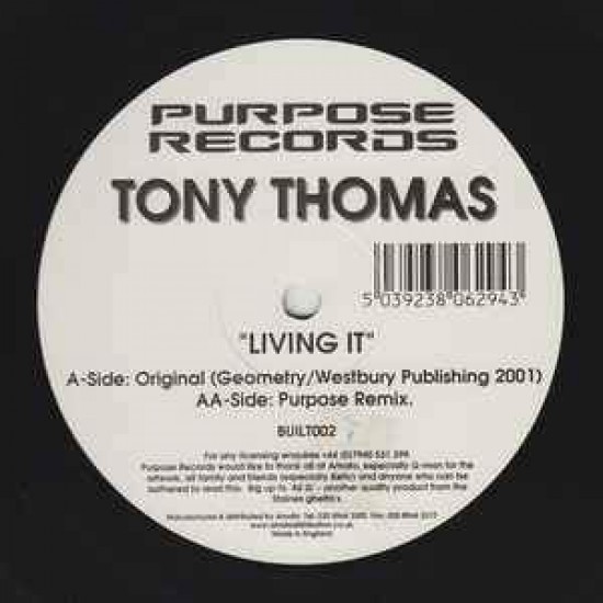 Tony Thomas ‎"Living It (12")