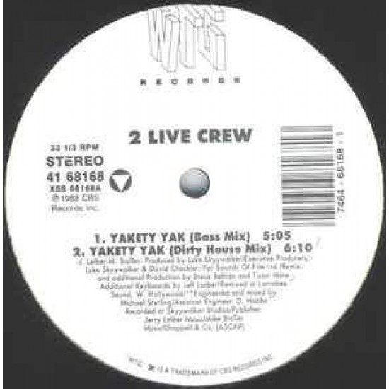 The 2 Live Crew "Yakety Yak" (12")