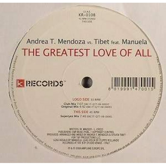 Andrea T. Mendoza vs. Tibet feat. Manuela "‎The Greatest Love Of All" (12") 