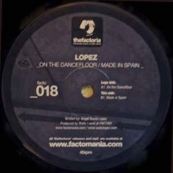 Wally Lopez "On The Dancefloor Made In Spain" (12")