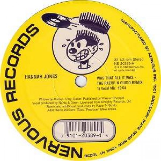 Hannah Jones "Was That All It Was Razor N Guido Mixes" (12")