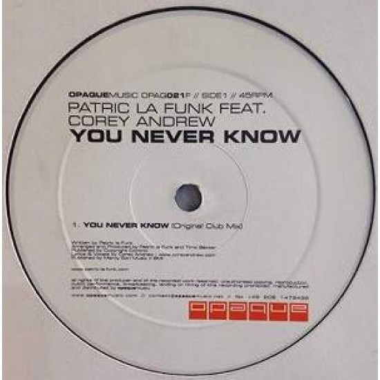 Patric La Funk "You Never Know" (12")