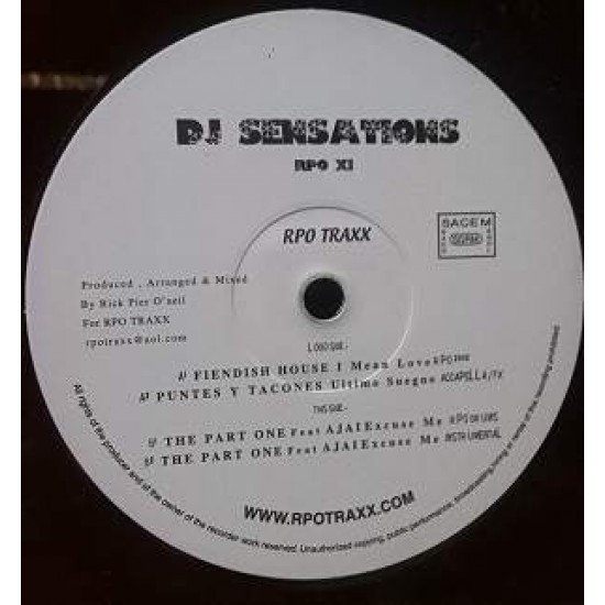 Rick Pier O'Neil "DJ Sensations" (2x12")